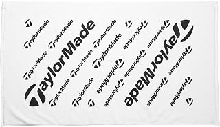 TaylorMade Golf Tour Towel White Small - Soft Absorbent with Nylon Bag Loop, Washable for Golfers