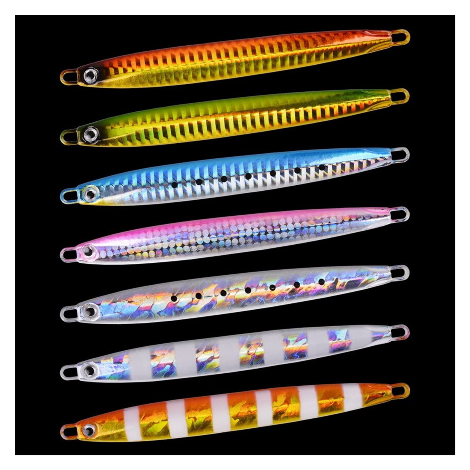 Esca Da Pesca Con Jig In Metallo Lungo E Sottile 7 Pezzi | Attrezzatura for esche artificiali da 10 g 20 g 30 g 40 g 60 g Shore Cast Jigging Spoon