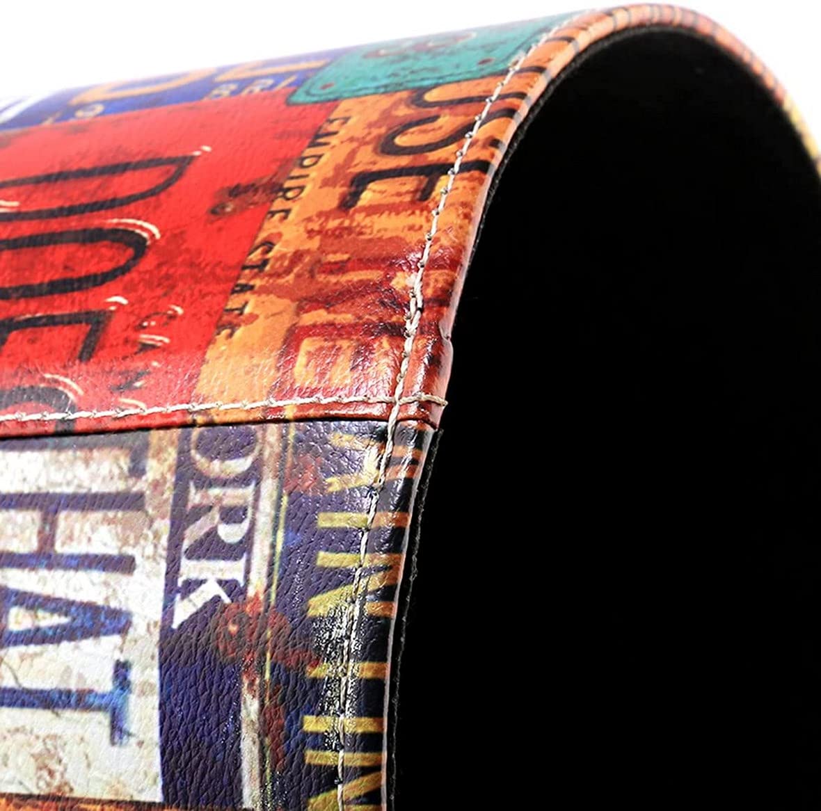 Pattumiera in Pelle - 10L Cestino Spazzatura - Vintage Cestino Gettacarte - Cestino per la Carta - 25 * 20 * 27 cm (Route 66)