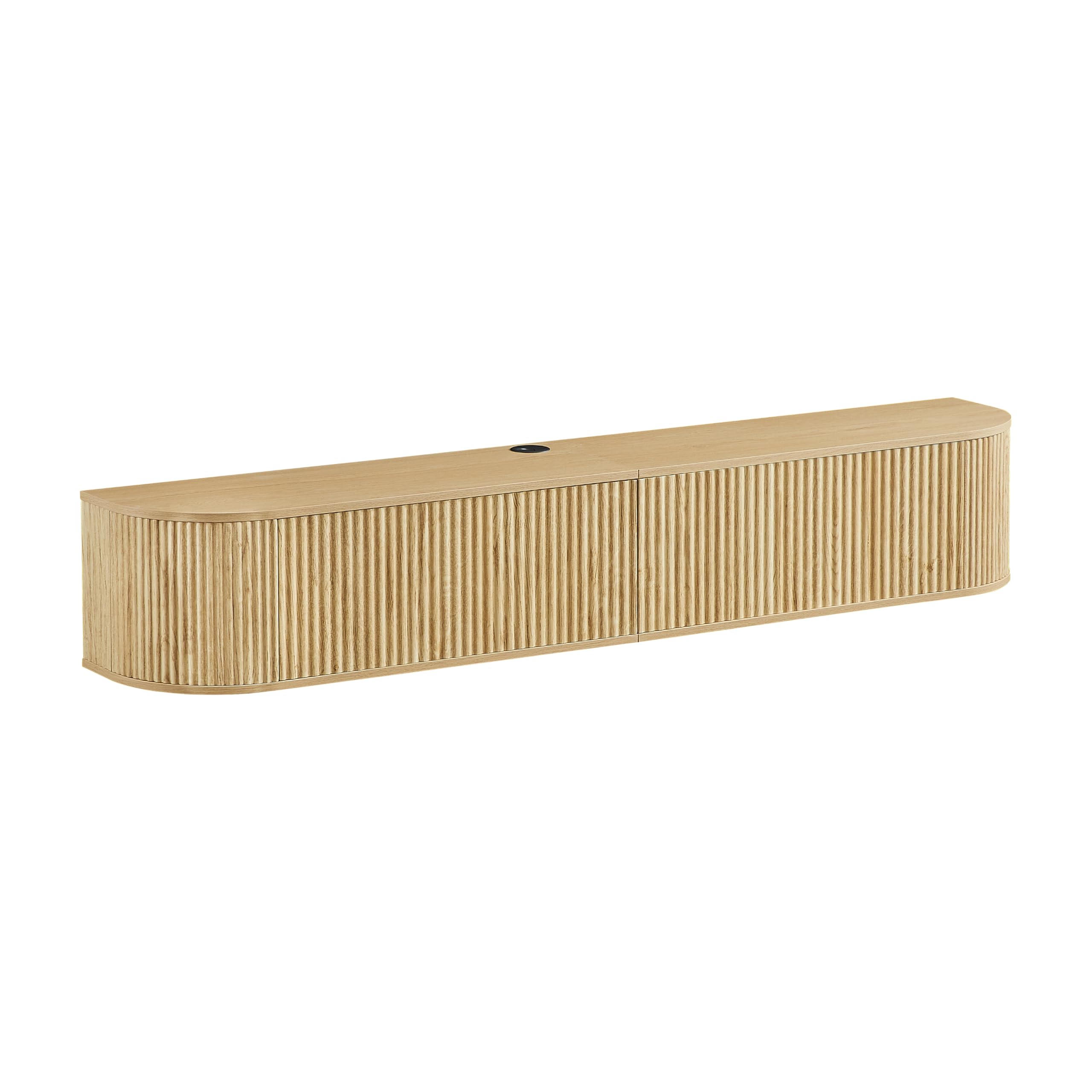 Mobile TV sospeso, adatto per televisori da 50 a 80 pollici, lunghezza 180 cm, grande capienza, moderno, versatile e combinabile con numerosi arredamenti, naturale