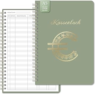 BIROYAL Kassenbuch A5-120 Seiten Haushaltsbuch, Budget Planner & Kassenbücher - Einnahmen Ausgaben Buch - Haushaltsbuch zum Eintragen - Kassenbuch Kleinunternehmer - Ausgaben Tracker Finanzplaner