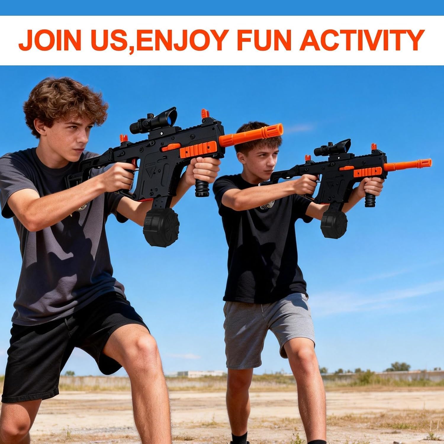 Electric Gel Ball Blaster with Sight Scope & Safety Glasses – Semi/Full Auto Splatter Blaster, 600 Rounds/Min High Speed, Up to 100FT Range for 14+ Years Old