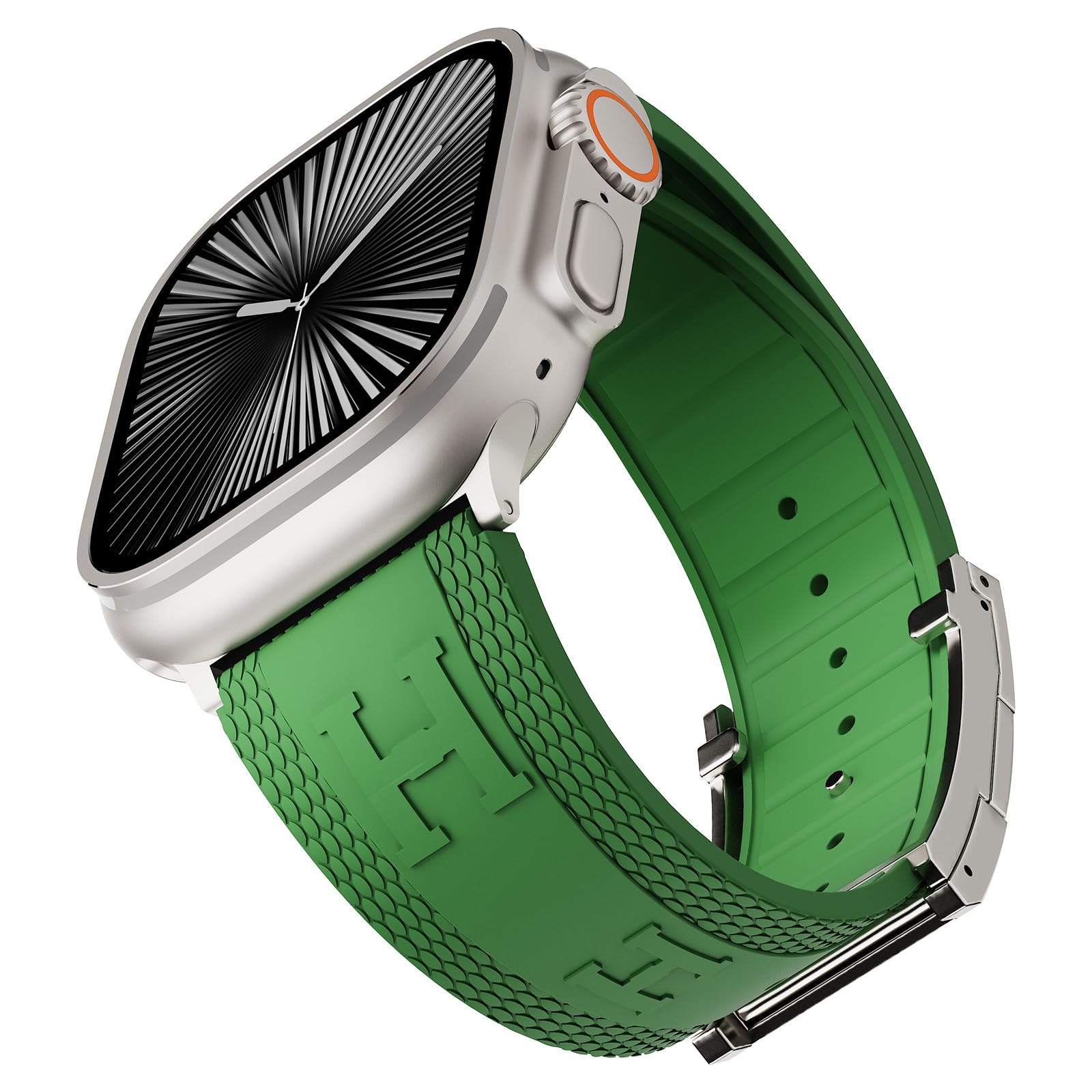 Bracelet sport en silicone compatible avec Apple Watch, bracelet de luxe à
