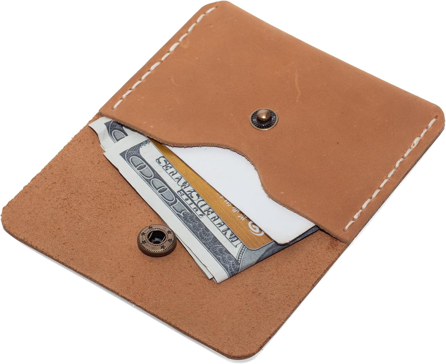 Handcrafted Full Grain Leather Card Wallet - Slim Magnetic Closure for Men & Women Premium Quality Card Holder