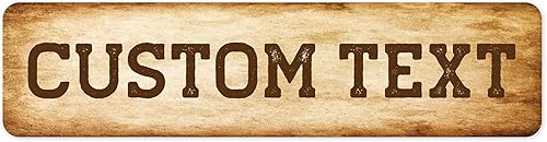 Miniatura 142 de Letrero Personalizado, Letrero de Calle Personalizado, 11 Colores de Fuente, 13 Estilos de Fuente, 4 Opciones de Agujeros, 22 Tamaños, 6x24 Madera