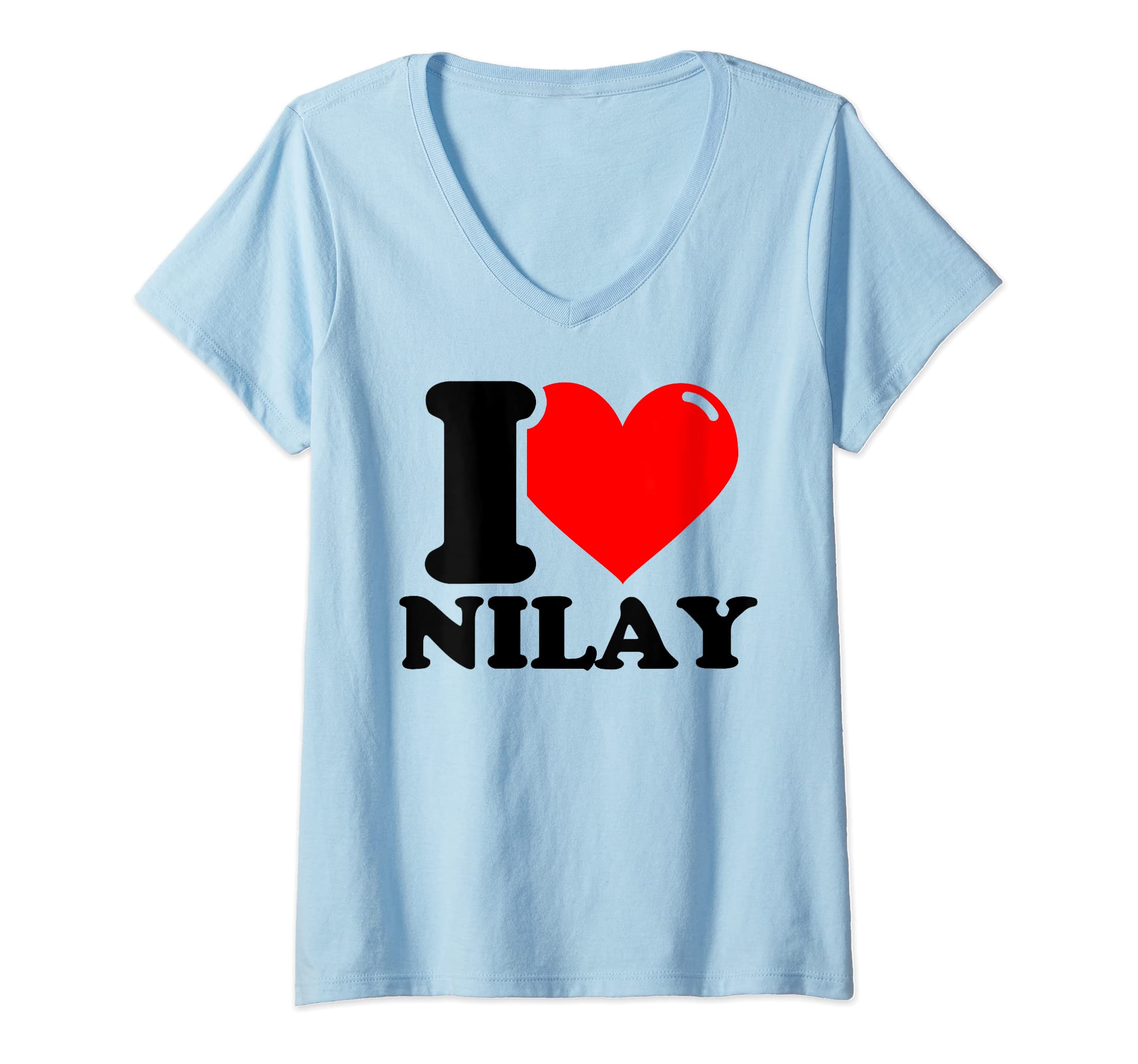 Womens I LOVE Nilay V-Neck T-Shirt