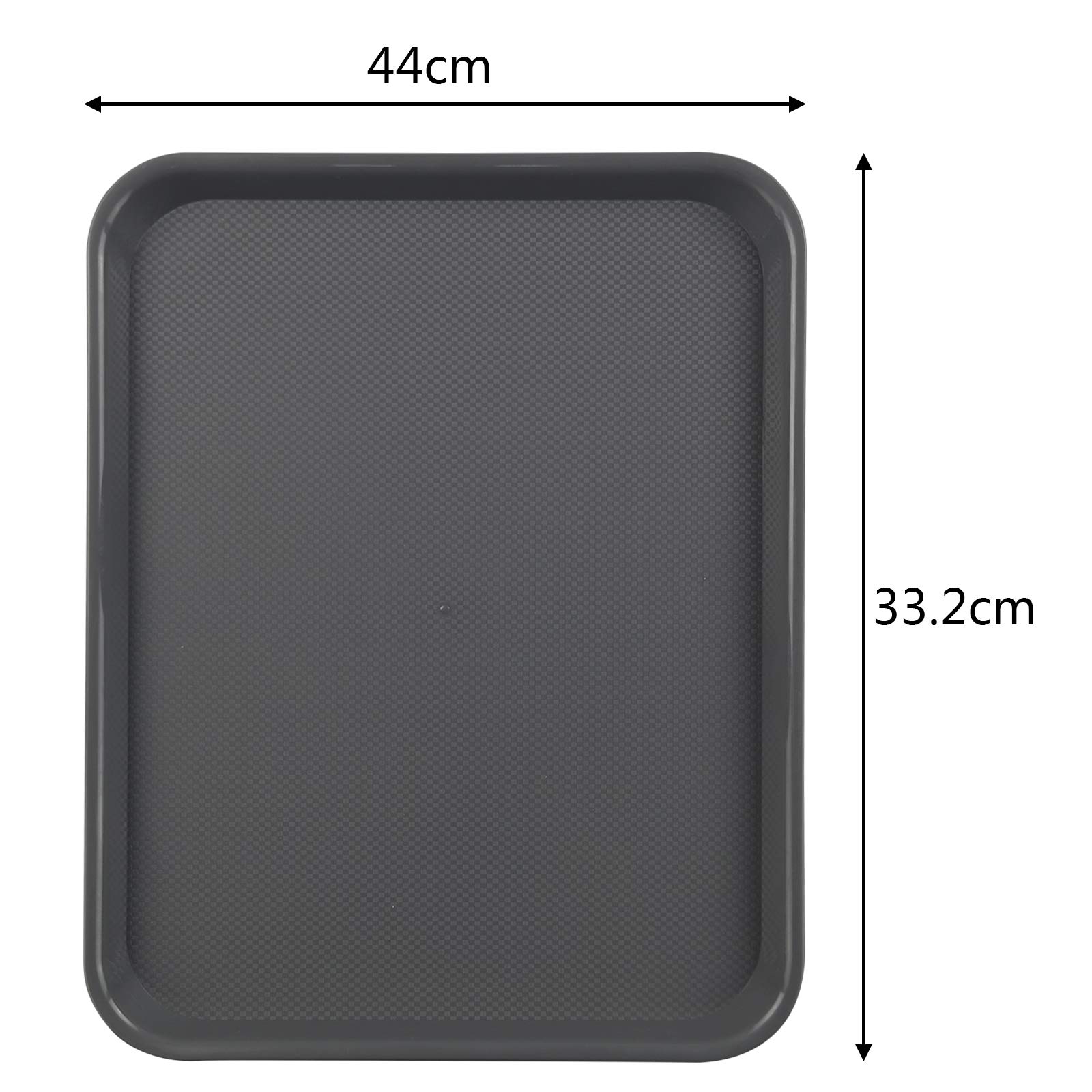 Juego de 6 bandejas de plástico para Servir Bebidas, Comida rápida, Blanco Gris
