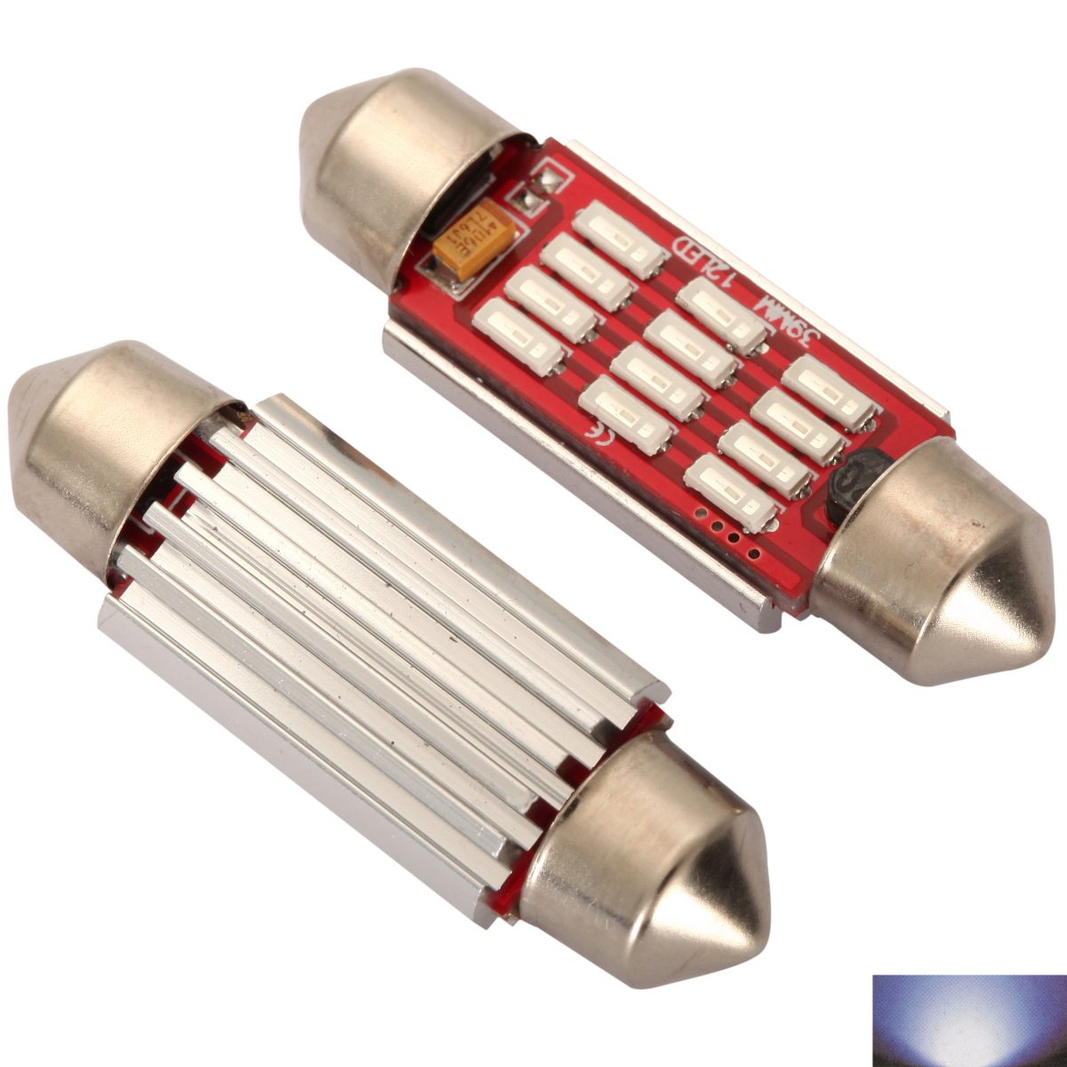 2pcs Super Bright 42mm Festoon Light Bulbs CanBus Extremely Bright Ice Blue Light High Power LED Car Bulbs Auto Replacement Lighting L203