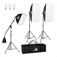Sou Foto | Kit Iluminação LED Triplo Roma 3 Pontos de Luz 27W Profissional com Softbox Girafa Tripé e Bolsa