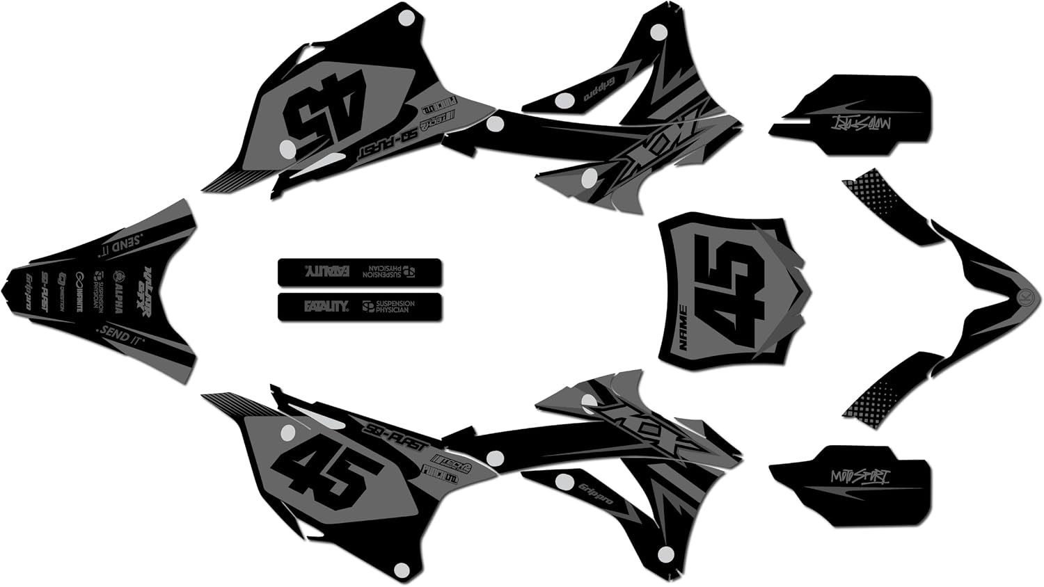 Graphics Kit for Kawasaki KX85 and KX100 (2014-2021) DIVISION Series Green 21 Mil - Pro Edition - Dirt pit bike motorcycle sticker, dirtbike racing decal motocross accessories no-plastics