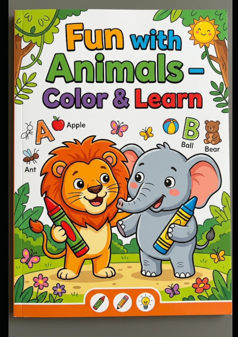 Fun With Animals - Color & Learn: Coloring book for kids learning A to Z