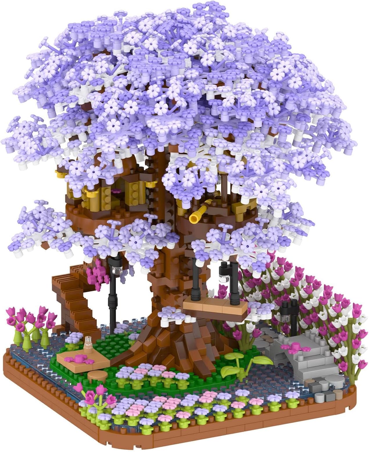 KASTWAVE Cherry Blossom Bonsai Tree Building Set, Flowers Tree House Model Sets for Adults, 2200Pcs Micro Bricks Collectible Creative Gifts for Adults Girls Boys 14+