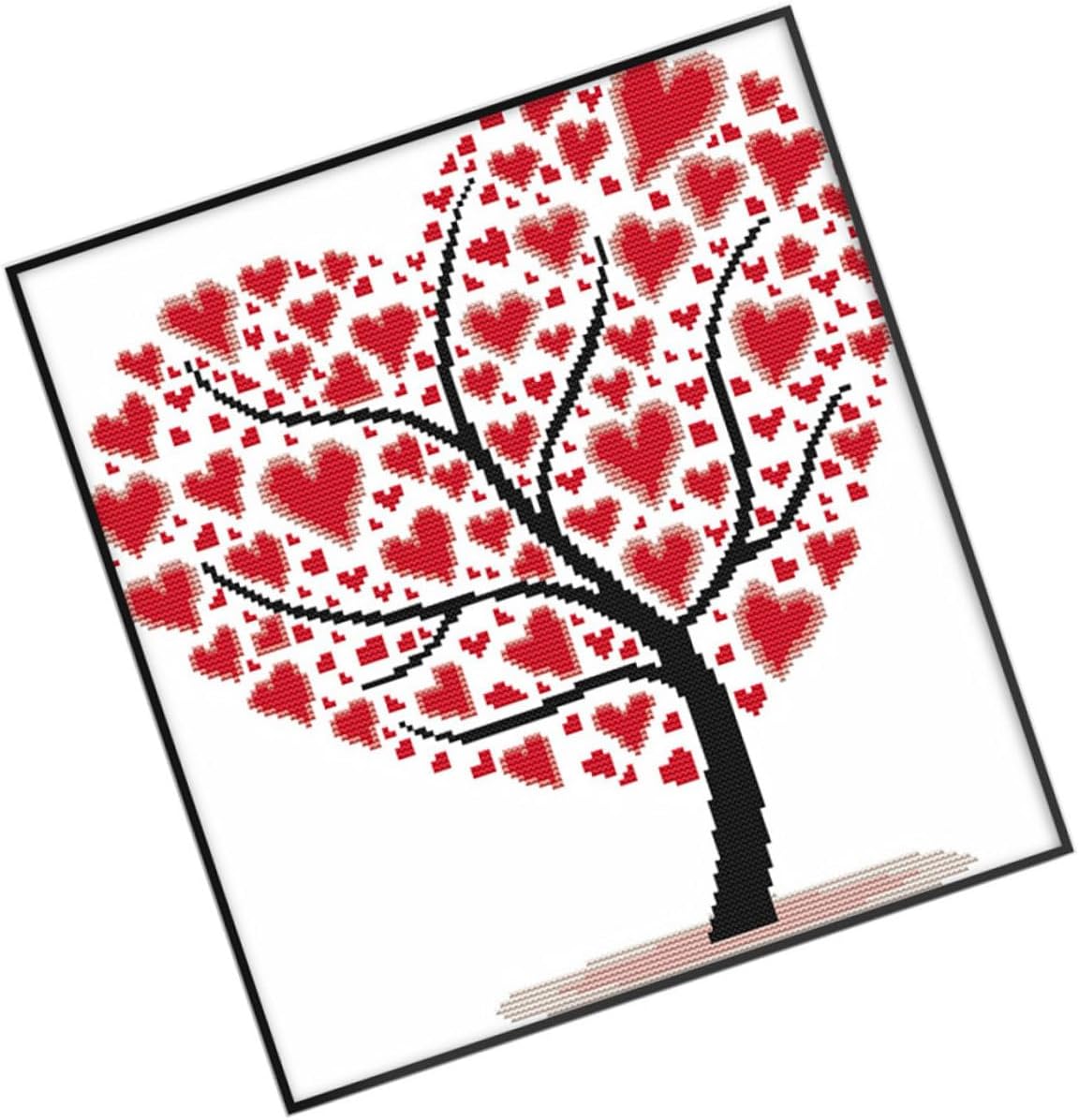 Amazon クロスステッチセット ラブハートツリークロスステッチスタンプキット クロススタンプキット Diy アクセサリー 切手