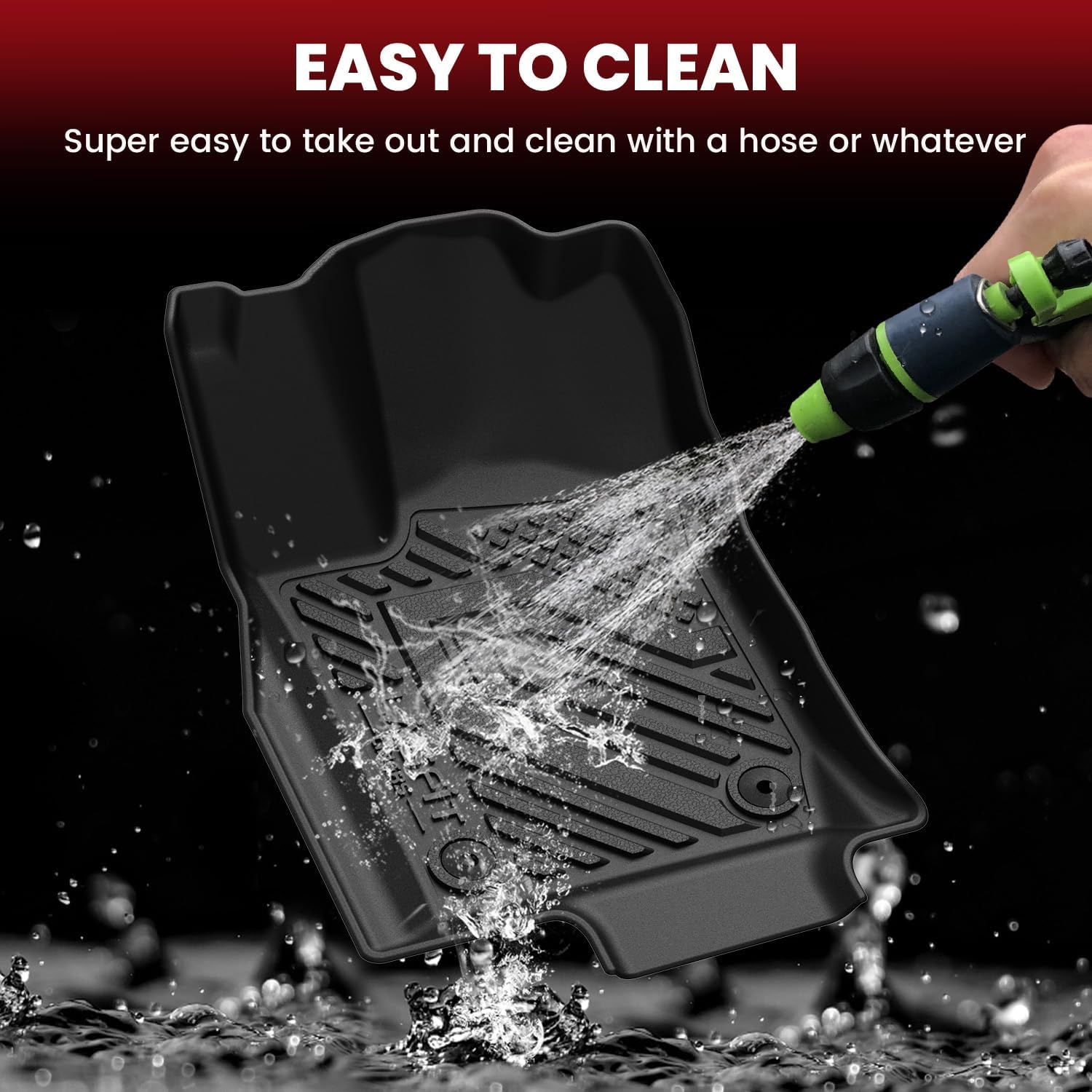 LASFIT Floor Mats for Dodge Durango 2016-2026, Fit 2nd Row Bench Seating(7seats), Not for 2nd Row Bucket Seating 6seats/5 Seats, All Weather TPE Custom Fit Car Mats Floor Liners, Black - Image 7