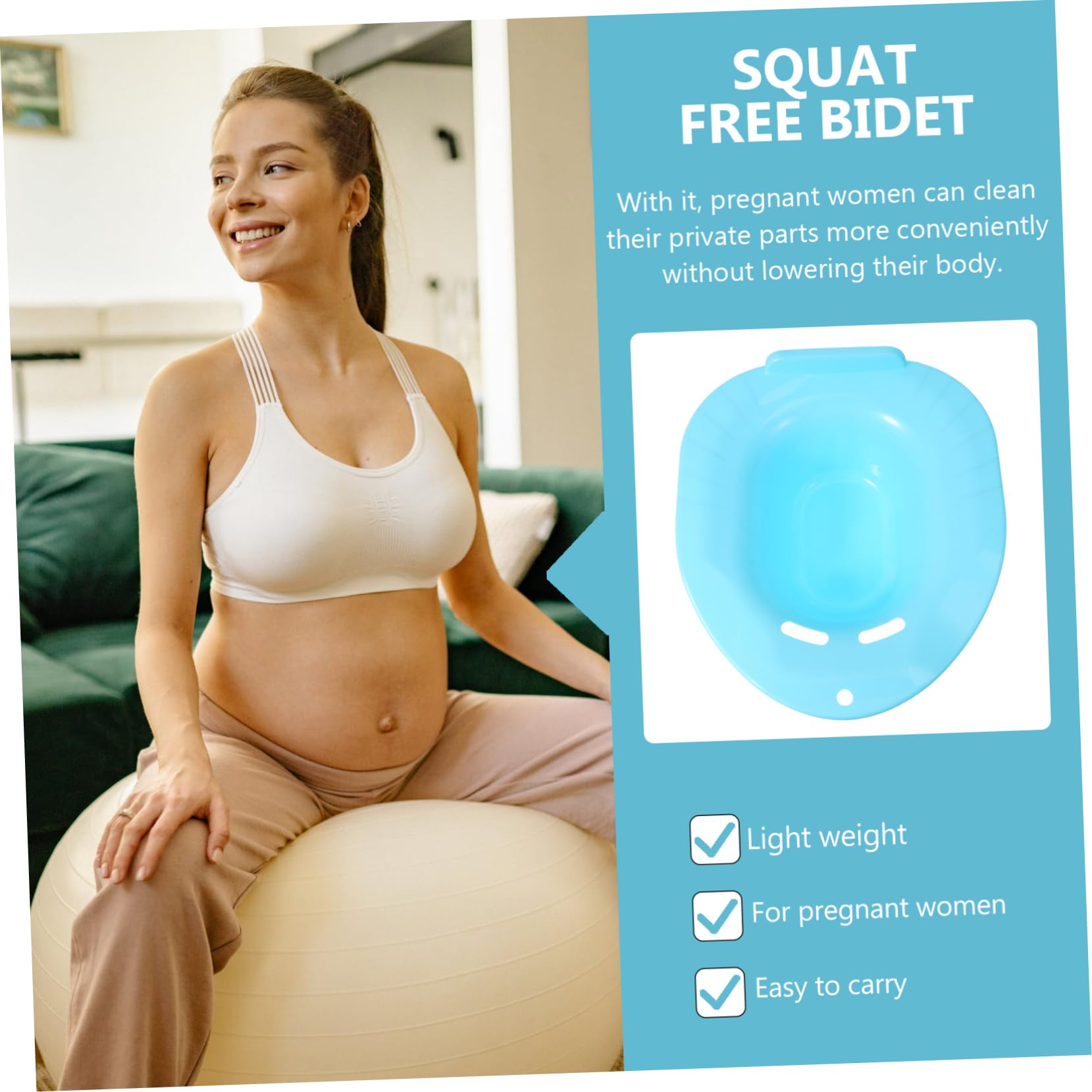 FOMIYES Sitz Bath Women's Postpartum Care Wash Basin Comfortable Seat Bath Tub Pp Material