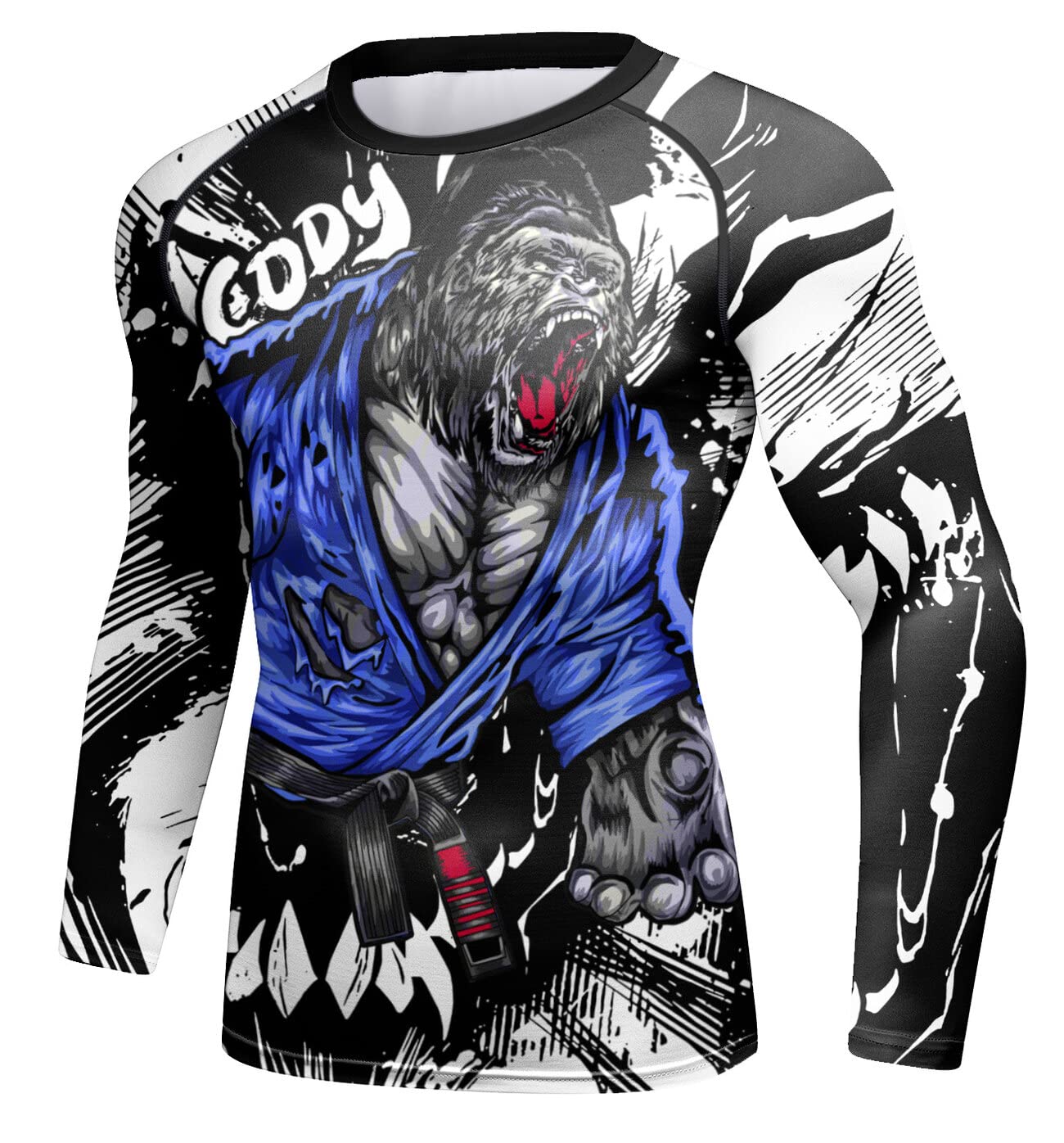 Red Plume Men's Compression Shirts Long Sleeve Tee Shirt Dry Fit Workouts Running Tops(DD,M)