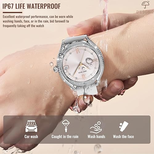 Miniatura 9 de Relojes inteligentes para mujer (respuestahacer llamada) para teléfonos Android iOS 1.28 pulgadas AMOLED Full Touch Bling Reloj inteligente para