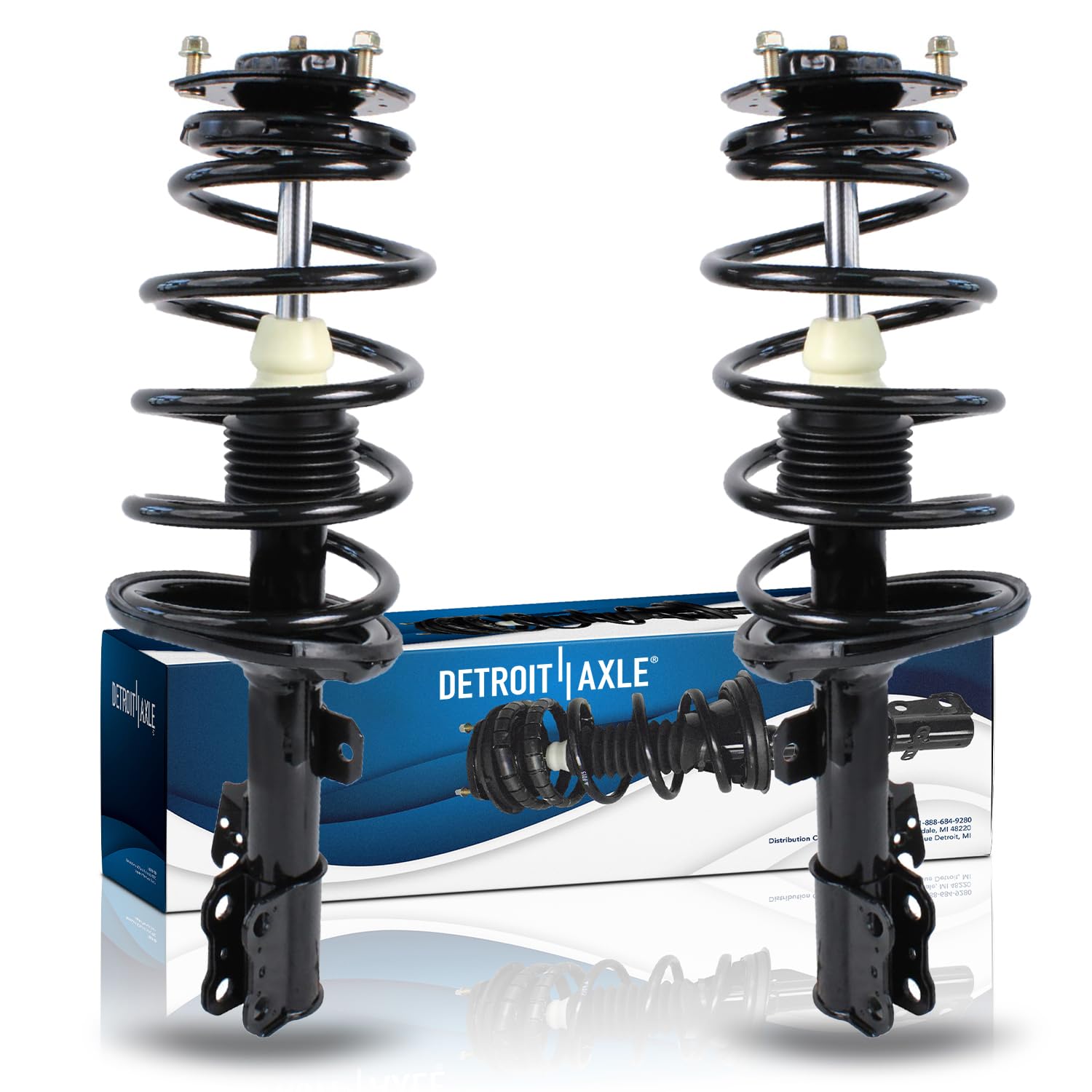 Detroit Axle - FWD Front Struts for 2004-2010 Toyota Sienna, 2 Struts & Coil Spring Assembly 2005 2006 2007 2008 2009 Replacement Quick Install Ready