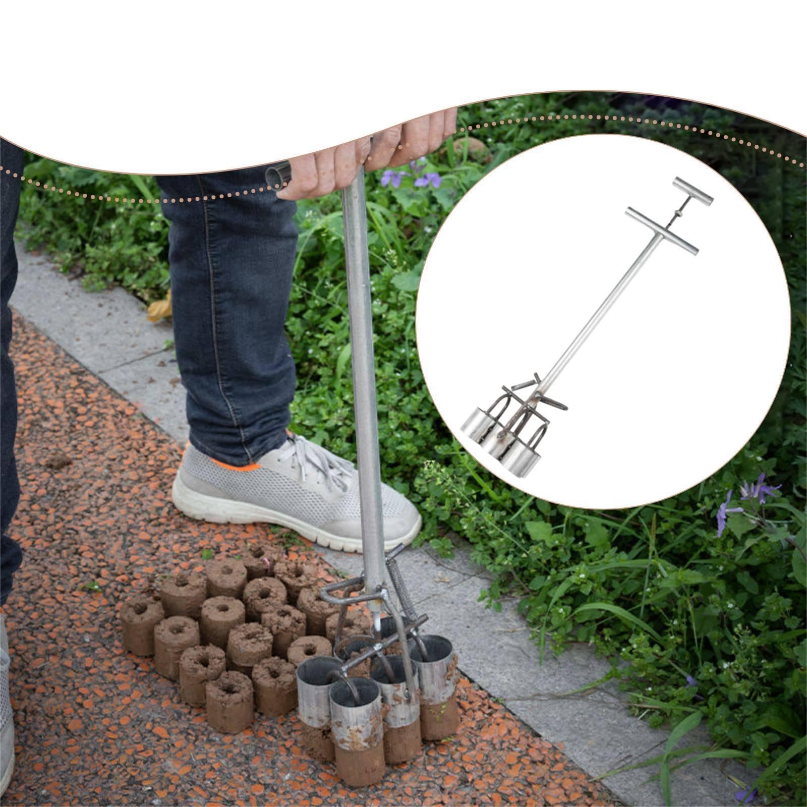 Sembradora Manual de Jardín para Semillas de Hortalizas Y Bulbos. Herramienta de Presión para Plantar Bulbos de Jardín. Tubo con Diseño Ergonómico. Ad, 6 Hoyos, tal como se describe