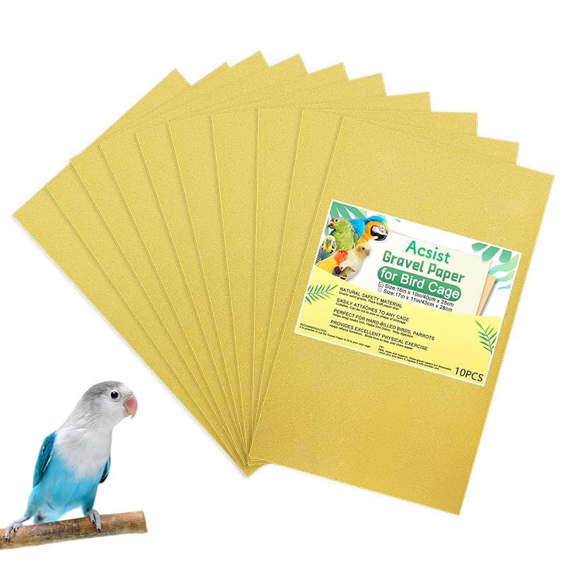 Forro de Papel Granulado para Gaiola de Aves Acsist, Cortável, 40,64 x 25,4 cm, Pacote com 10