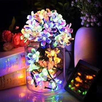 Cshare LED Solar String Light, 50 LEDs, 26.2 ft 7 m, Outdoor Garland Light, Camping, IP65 Waterproof, 8 Modes, Automatic Night Lighting, Christmas, Halloween, Parties, Valentine's Day, New Year