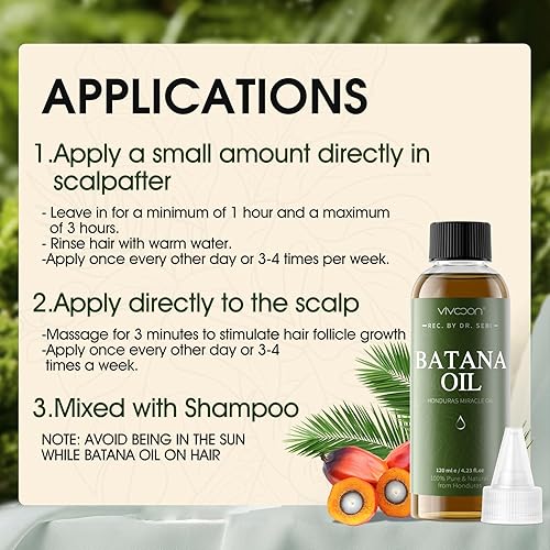 Miniatura 7 de 3 piezas de aceite de batana para el crecimiento del cabello, 100% puro y natural, aceite de Dr. Sebi de Honduras, cuidado del cabello, cuero