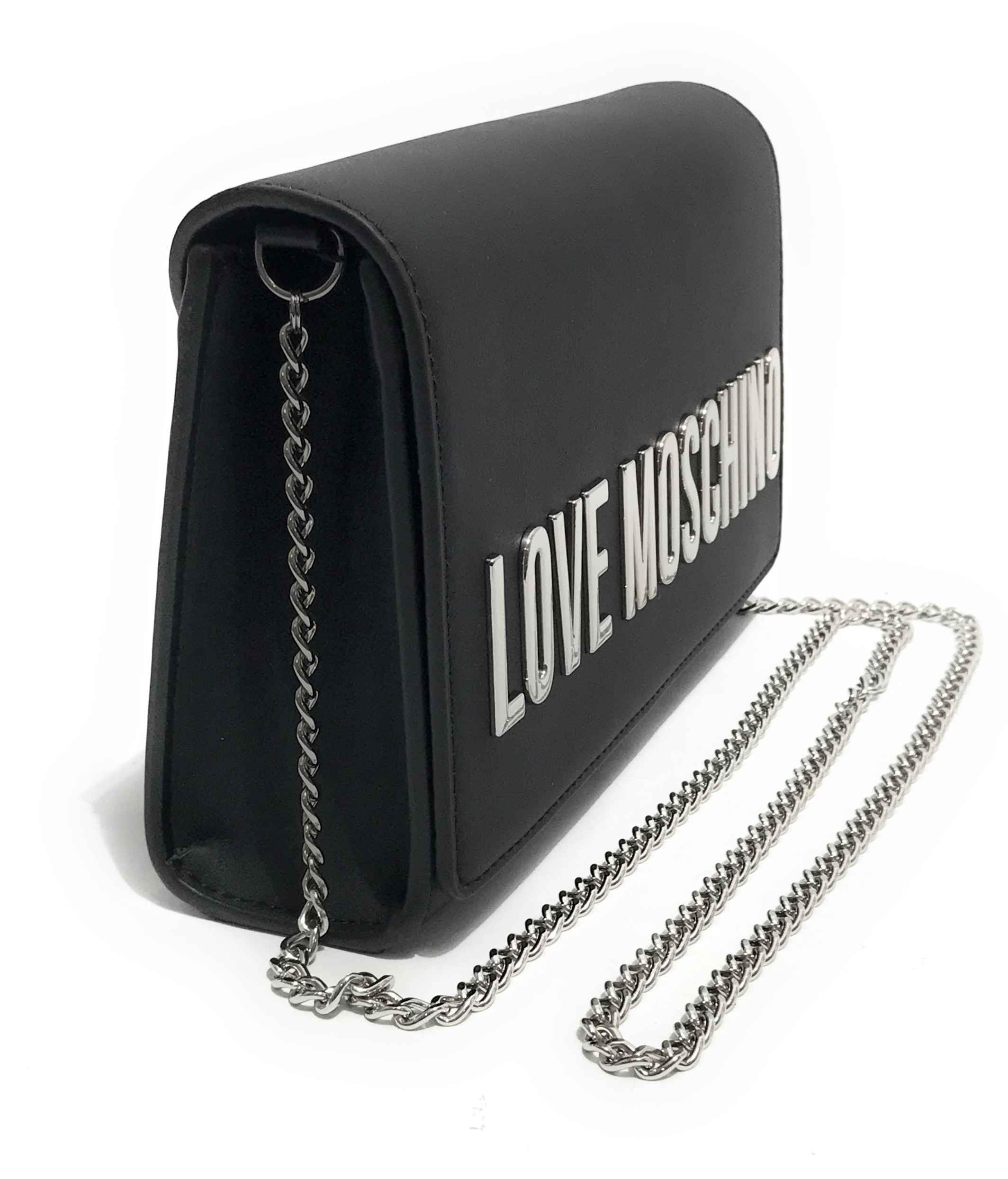 Love Moschino BORSA PU GRS NERO GALV.NIKEL