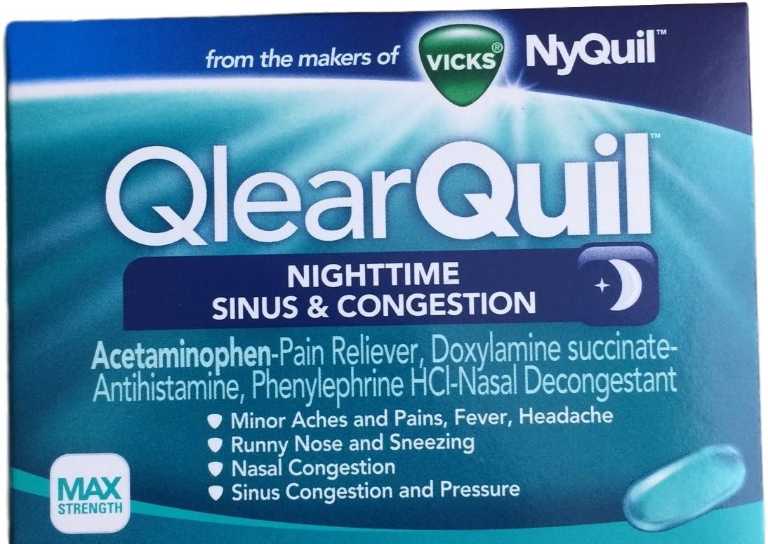 VICKS Qlearquil Nighttime Sinus and Congestion Relief, 24 Count (Pack 2)
