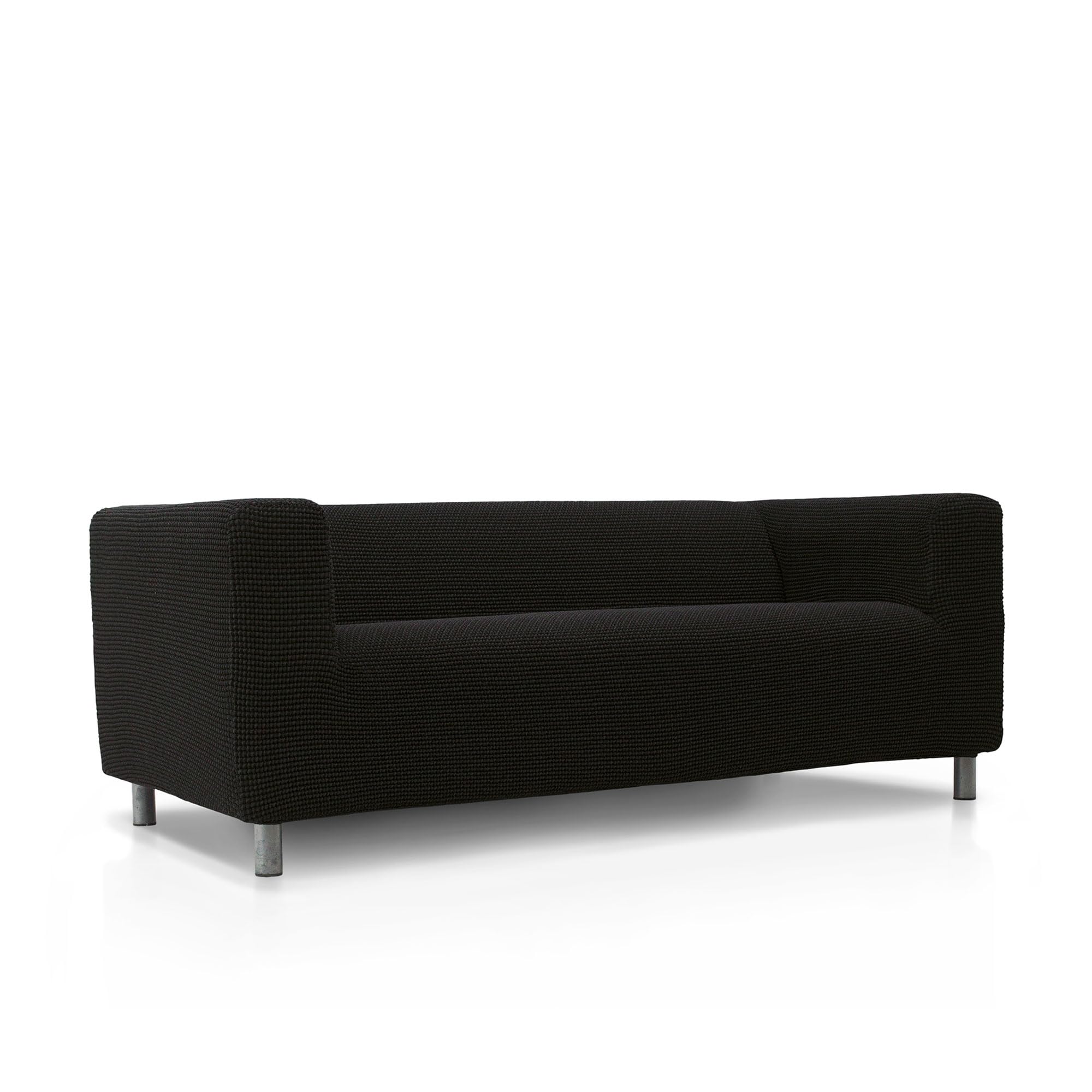 FAVERTI® Funda Super Elástica Sofá Compatible con el Sofá KLIPPAN 2 plazas de IKEA | Modelo NOVELE | Negro | Protector de Calidad de Tejido Jacquard Tacto algodón