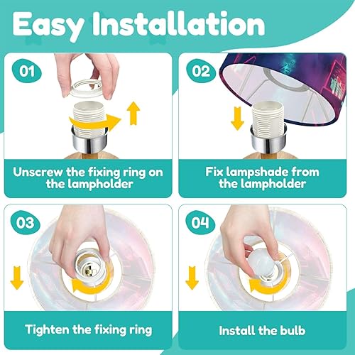 Miniatura 7 de Bedside Desk Lamps, Minimalist Neon Retro Arcade 80s Nightstand Lamps, Small Table Lamp for Nursery Girls Kids Bedroom Classroom Living Room Dorm