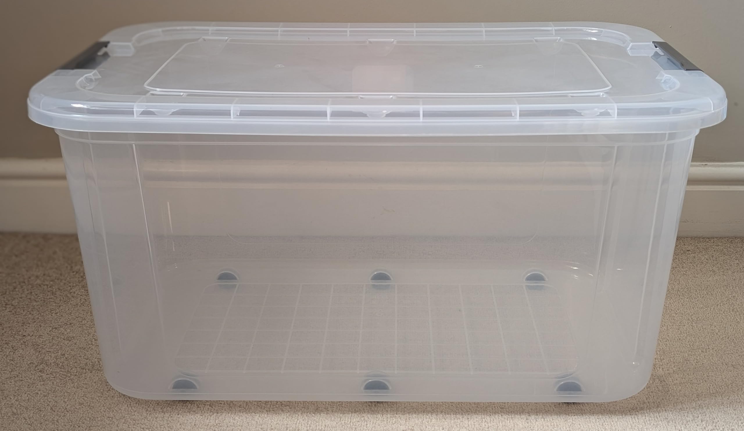 TENLITE Large 𝟏𝟏𝟎𝐋 𝐒𝐭𝐨𝐫𝐚𝐠𝐞 𝐁𝐨𝐱 With Lid Strong Plastic Stackable
