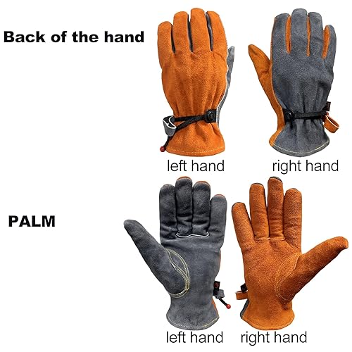 Miniatura 20 de Guantes de trabajo de cuero para hombres y mujeres con forro de algodón, guantes de trabajo grandes a prueba de espinas, cactus para jardinería