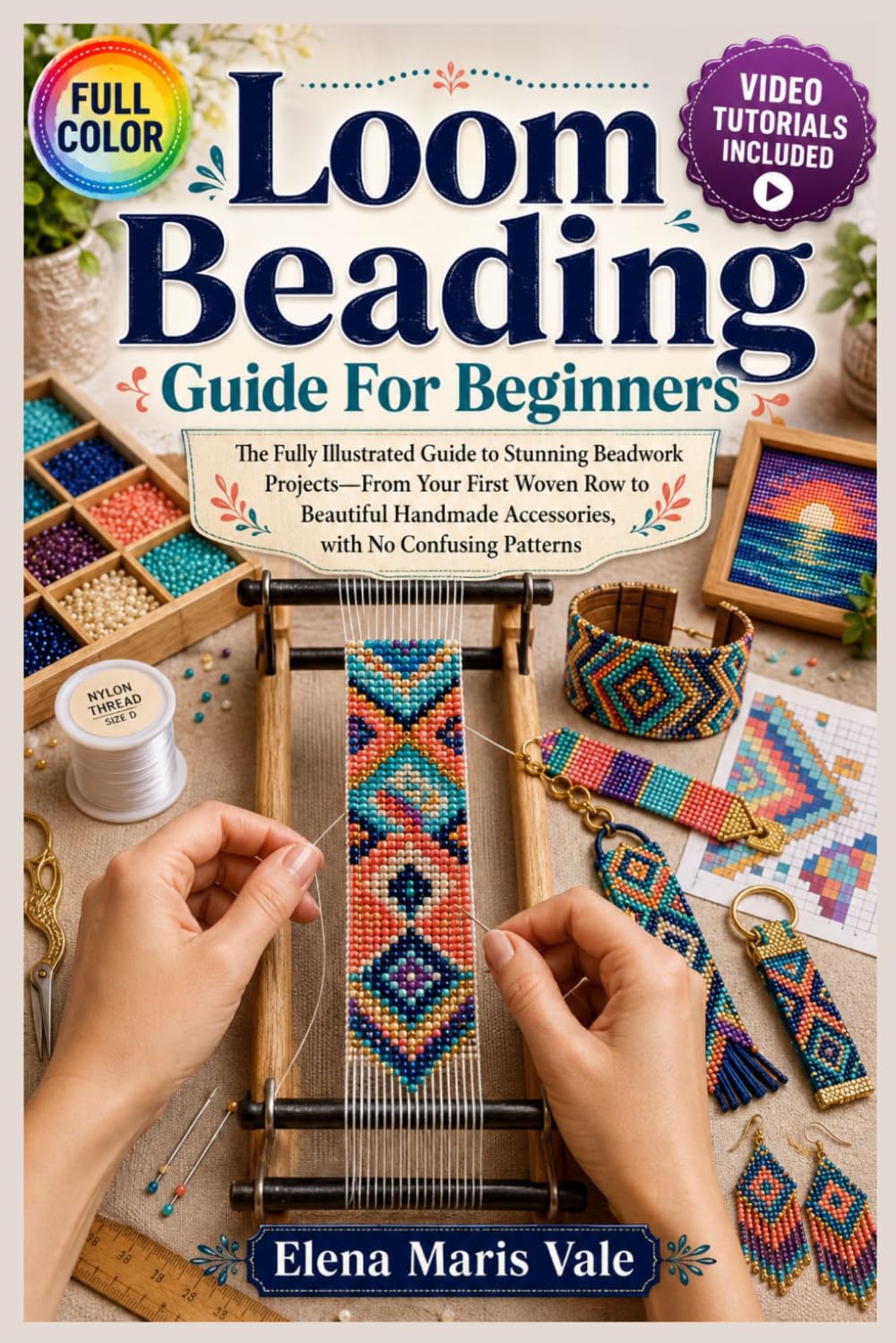 LOOM BEADING GUIDE FOR BEGINNERS: The fully illustrated guide to stunning beadwork projects—from your first woven row to beautiful handmade accessories, with no … | video tutorials included
