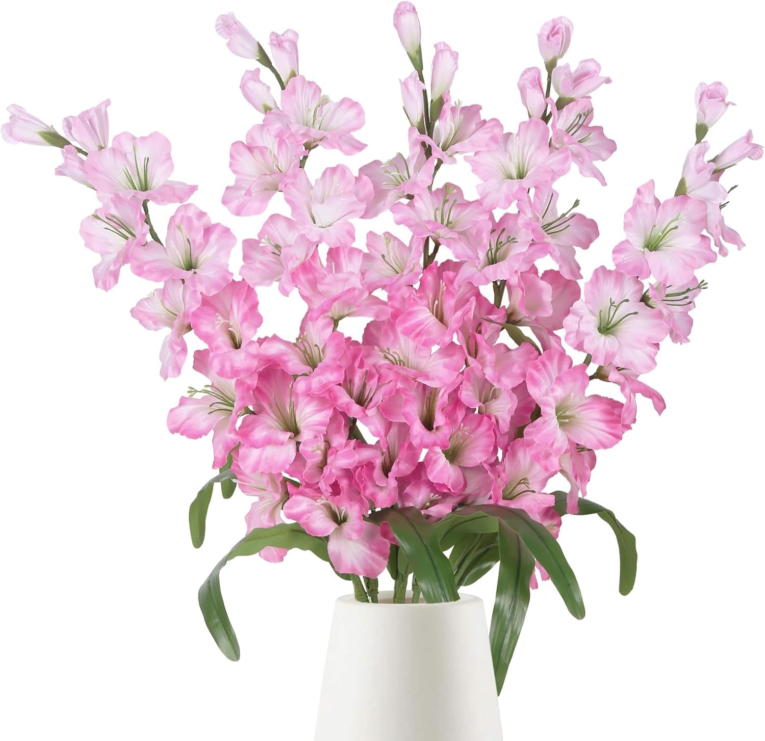 Glaïeuls artificiels en soie rose clair de 84 cm en lot de 5 pour compositions florales