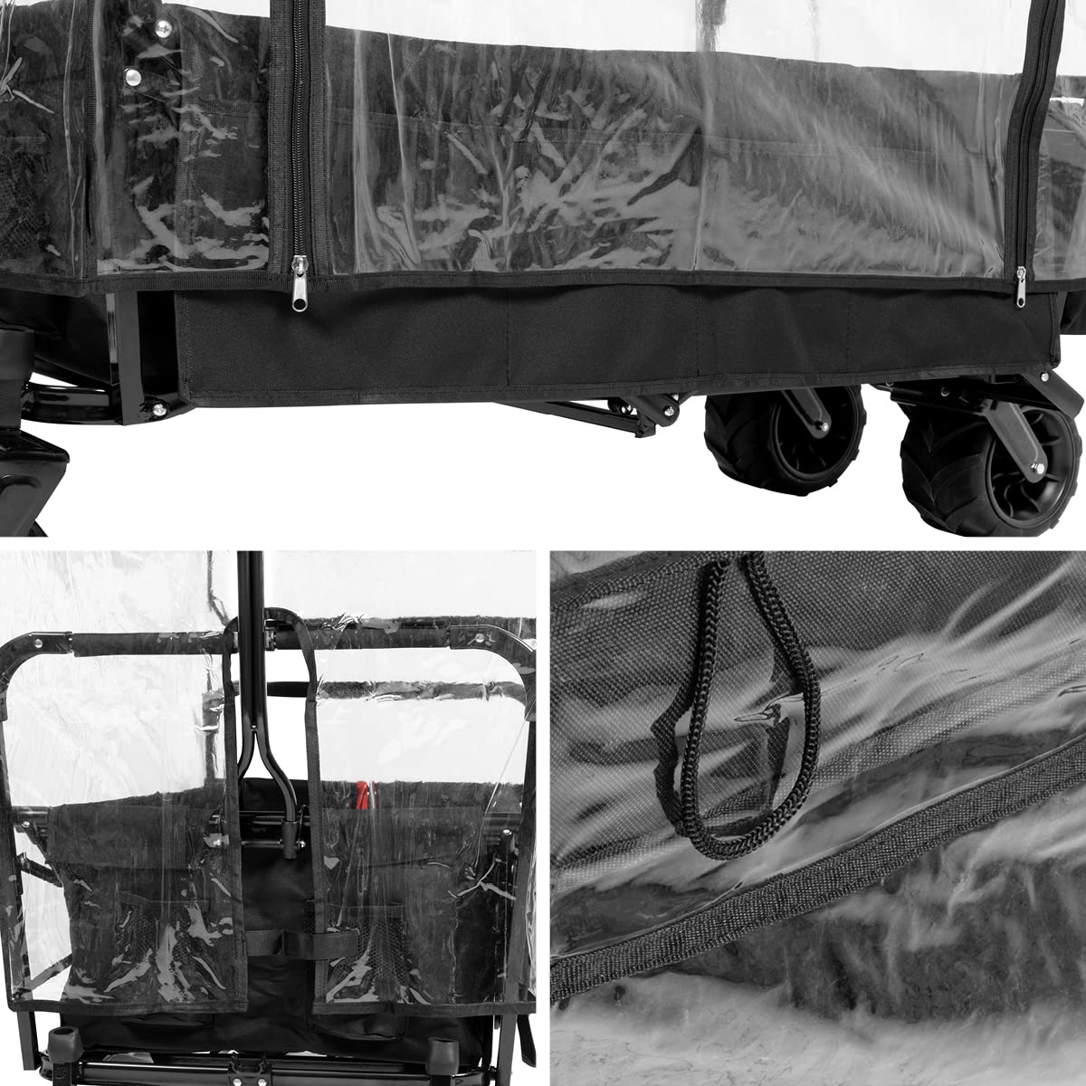 Miweba Regenschutz für faltbaren Bollerwagen MB-10 MB-15 MB-20 100 Kg Traglast Dach Handwagen faltbar Transportwagen