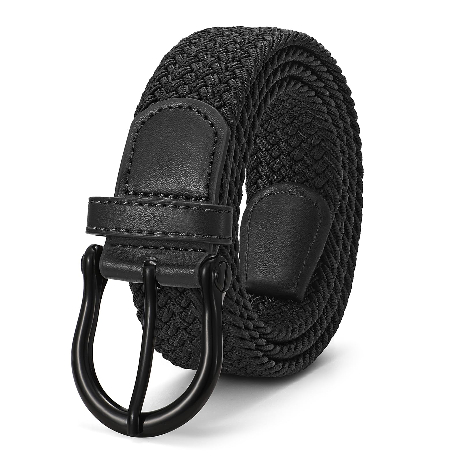 JASGOOD Women Elastic Braided Woven Belt Stretch Canvas Casual Belt 1 4 for Golf Jeans Pants