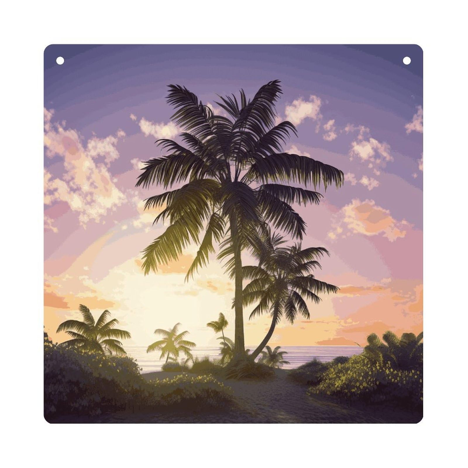 Adfgyerh Style Summer Palm Tree Hanging Ornaments Window Hanging Modern Acrylic Decor For Living Room Bedroom Dining Room Hallway Office Wall Decor, 8X8 In