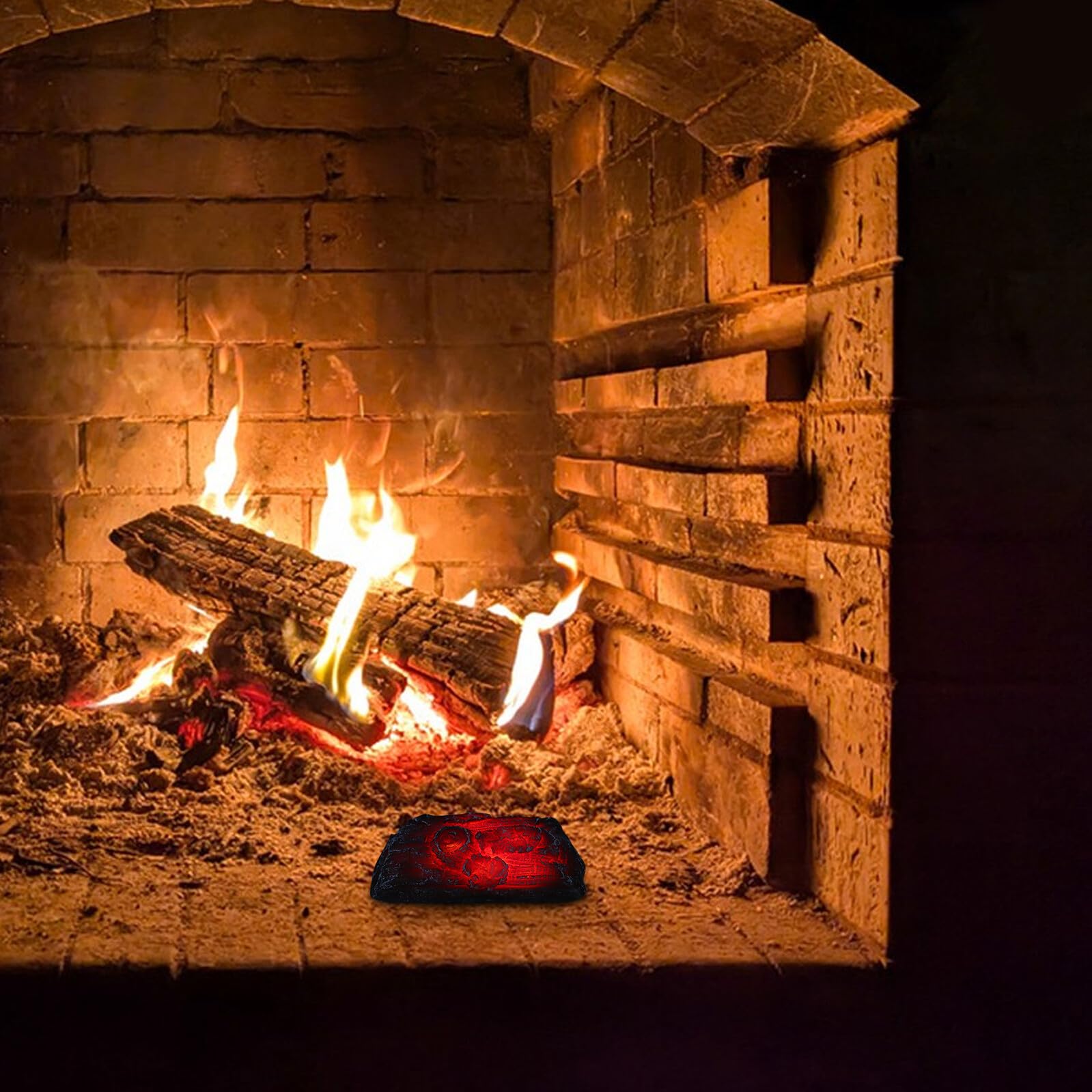 Ceppi per Caminetto Elettrico Luce LED Effetto Fiamma Artificiale 3D, Tronchi Decorativi Senza Fiamma per Decorazioni Interne Sicure, Atmosfera Accogliente per Soggiorno e Natale