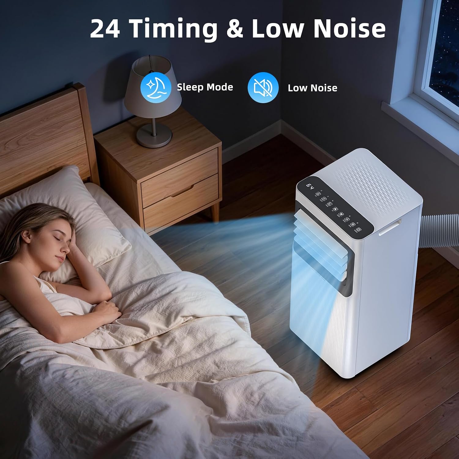 Antarctic Star 10050BTU Portable Air Conditioner with Remote – 3-in-1 Cooling, Fan & Dehumidifier, Cools Up to 350 Sq.Ft, Sleep Mode & Child Lock, 24H Timer & Auto Swing for Bedroom, Office