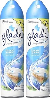 Glade Air Freshener Spray - Clean Linen - Net Wt. 8 OZ (227 g) Per Can - Pack of 2 Cans