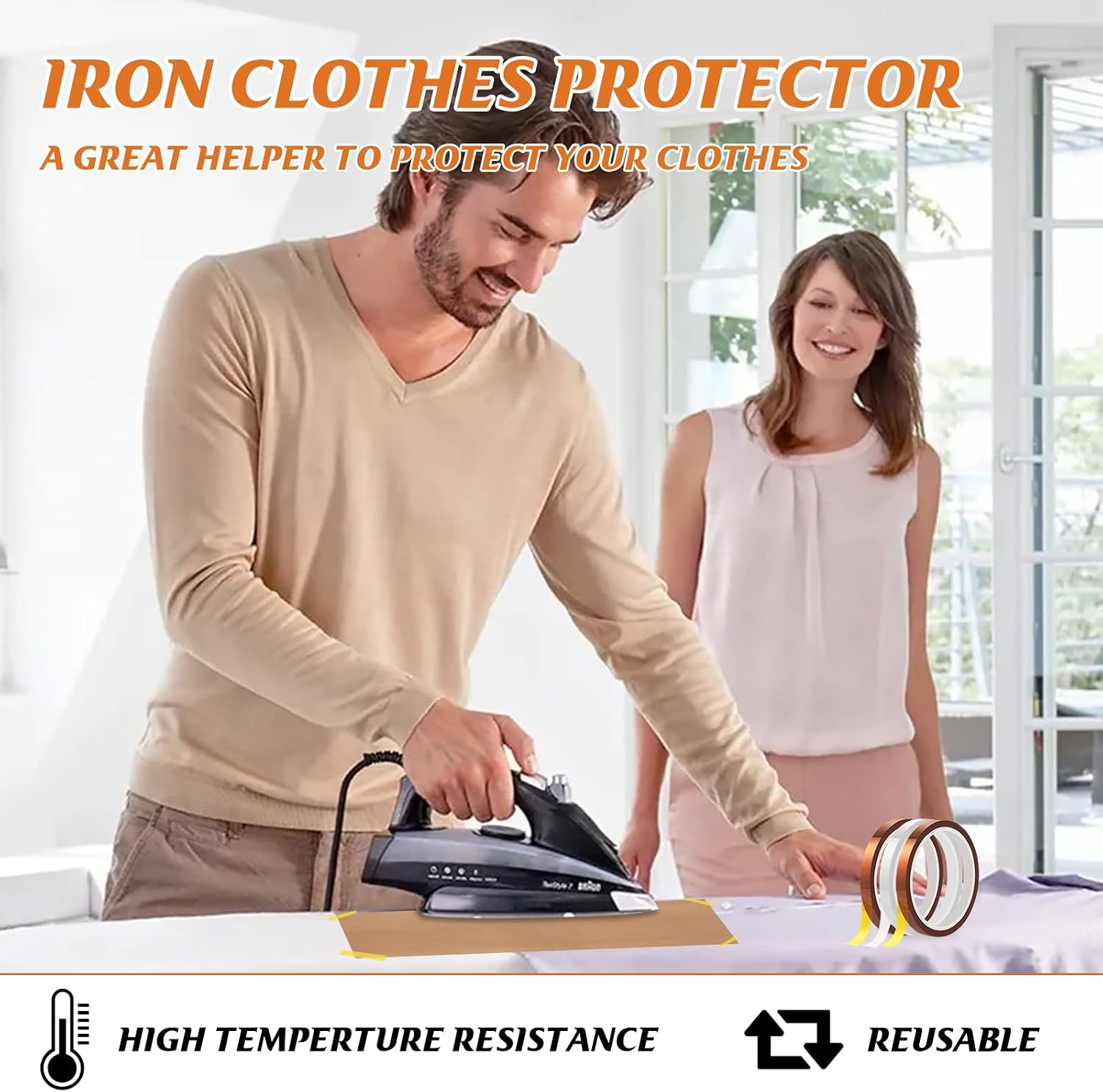 HTVRONT Teflon Sheets for Heat Press - 3 Packs 12" x 16" Teflon Sheets with 3 Rolls 10mm x 33m Heat Tape for Sublimation Non-Stick Teflon Sheet Heat Resistant (Brown)