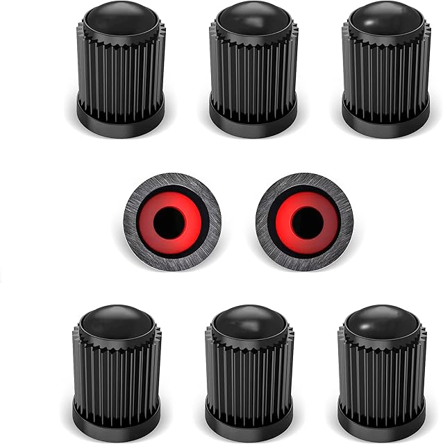 8 Pack Tyre Valve Caps, Plastic dust caps for car tires Stem Covers for SUV, Motorbike, Trucks, Bike, Bicycle, Black