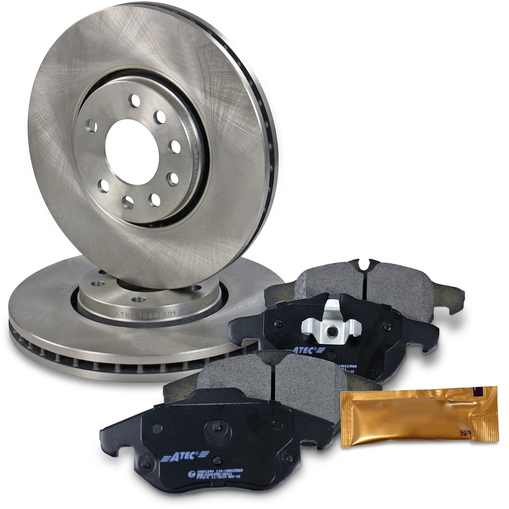 Produktbild von ATEC Germany Bremsenset Vorderachse Inkl. Bremsscheiben 302 Mm Belüftet + Bremsbeläge Vorne Kompatibel Mit OPEL SIGNUM CC (Z03), VECTRA C (Z02), SAAB 9-3 (YS3F, E79, D79, D75) (E50), 9-3X (YS3