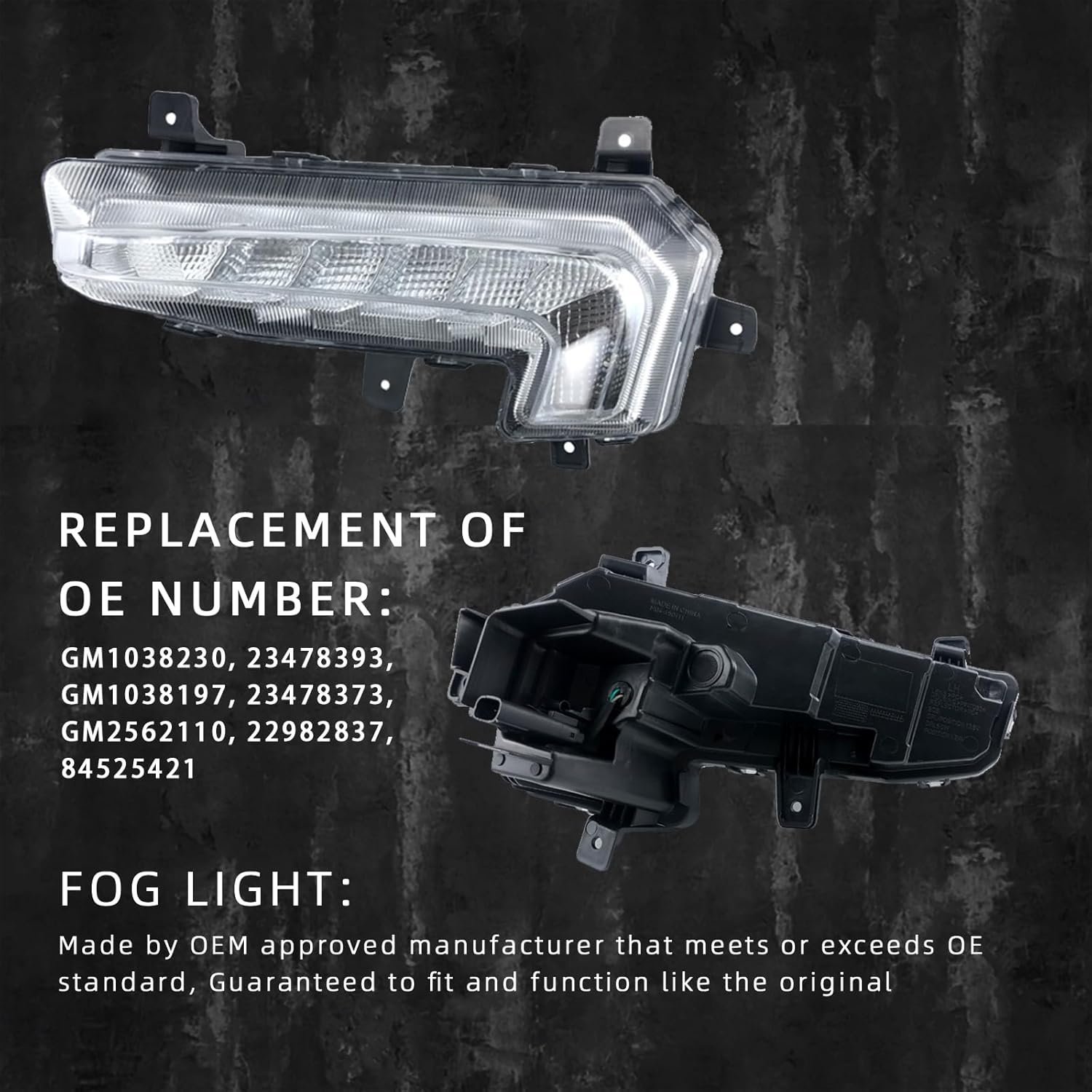 DRL LED Fog Lights Compatible with 2016 2017 2018 Chevy Malibu Front Bumper Driving Fog Lamp LED Daytime Running Light Driver Left Side