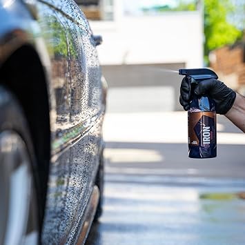 Gyeon Iron Redefined Paint Cleaner and Fallout Remover Color-Change Formula | pH neutral iron remover turns purple on contact as it dissolves embedded brake dust from paint, wheels, and glass.
