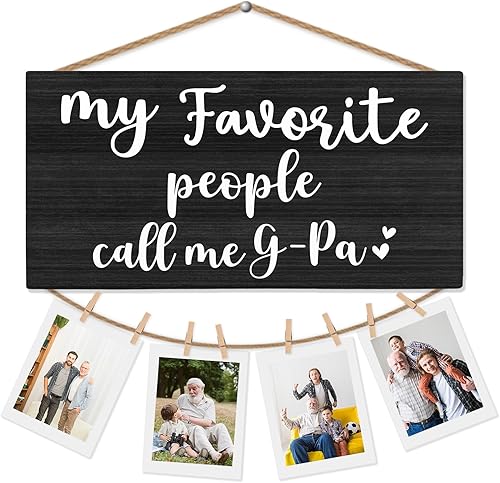 CGBHW Regalo Mejor G-pa Negro Marco de Fotos Portafotos para Pared, Regalos de Cumpleaños para Papá Abuelo, Regalo de Gracias Abuelo Pops de Nietos