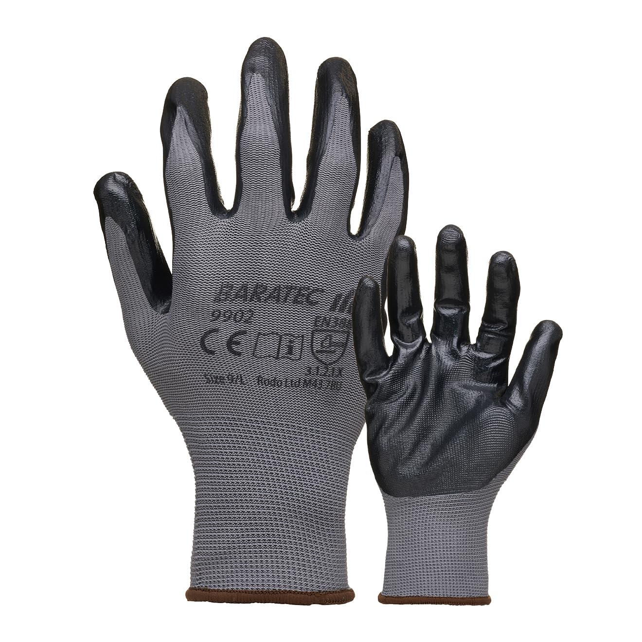 12 x Protective Nitrile Coated Grip Glove with Elactic Wrist