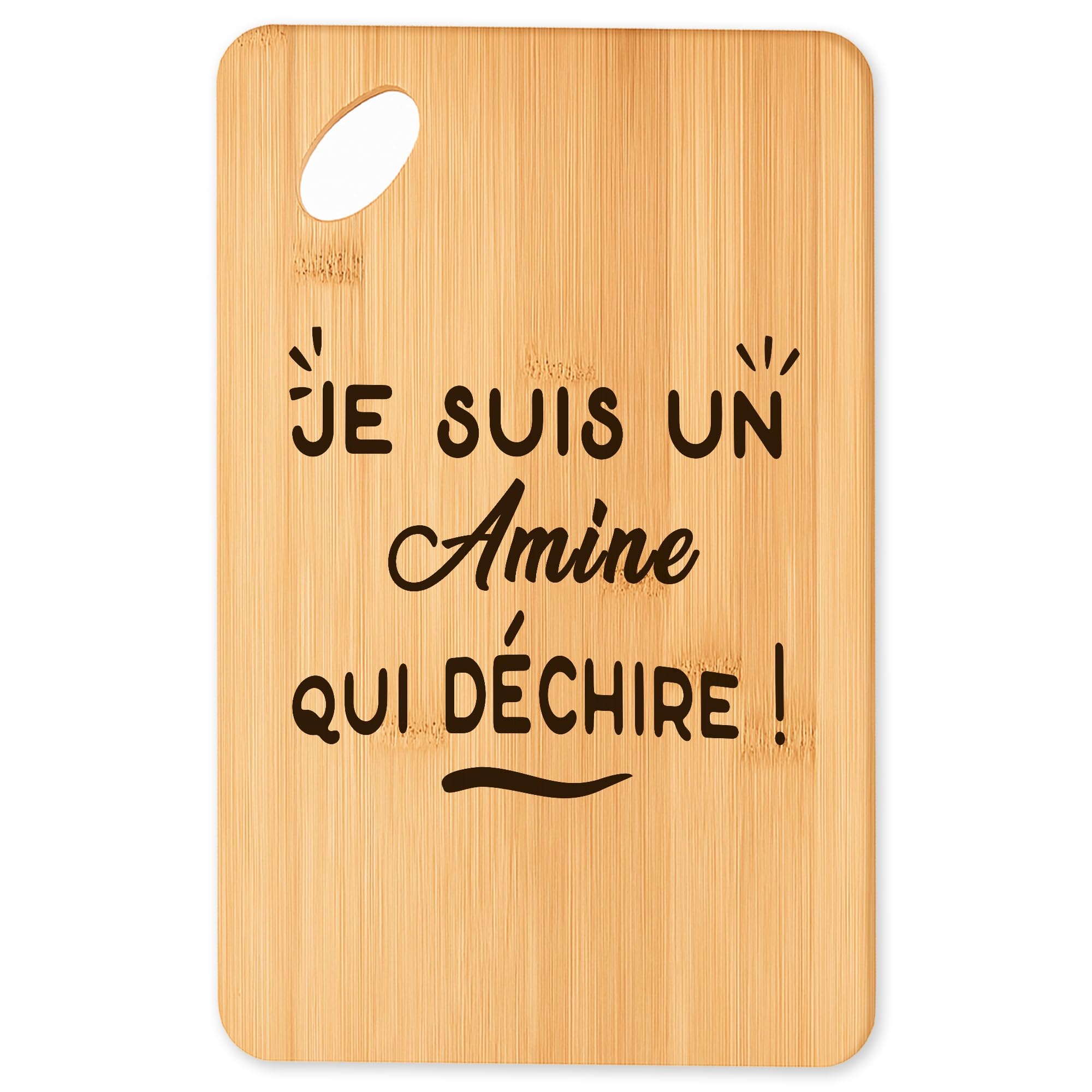 Planche à découper Amine plateau apéro bambou cadeau cuisine barbecue