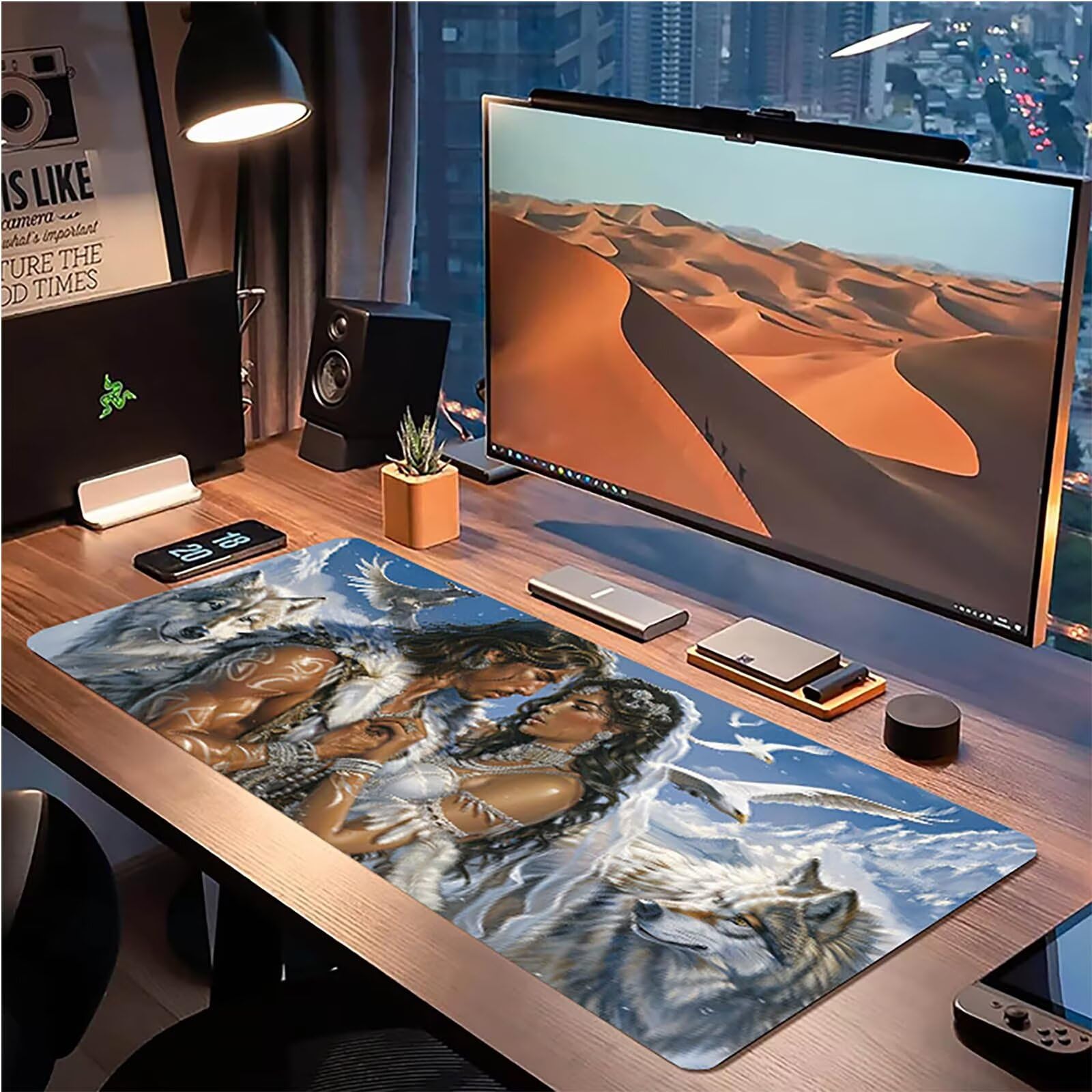 Tappetino Mouse XXL 1500 x 800 mm, Tappetino Mouse Coppia, Gaming Mousepad Migliorare la Velocità e la Precisione, Mouse Pad con Base in Gomma Antiscivolo, Ufficio Accessori Gaming, Bianco Q-5612