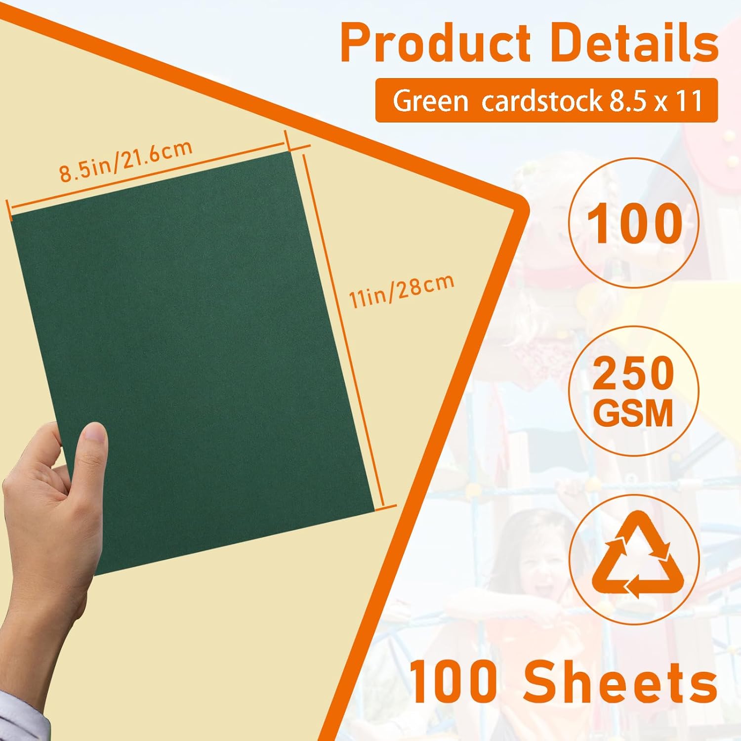 Guakicae 100 Sheets Dark Green Cardstock 8.5 x 11 Scrapbook Paper, 92lb Heavyweight Christmas Green Card Stock for DIY Making Cards, School Crafting, Greeting Cards, Birthday Party